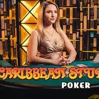 Caribbean Stud Poker slot logo by Evolution at 1Redbet