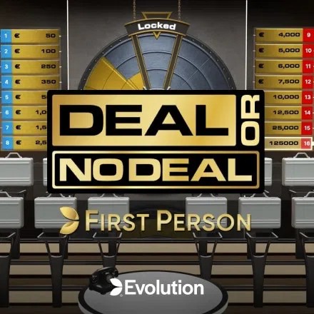 Table Games logo of First Person Deal or No Deal from Evolution at 1Redbet